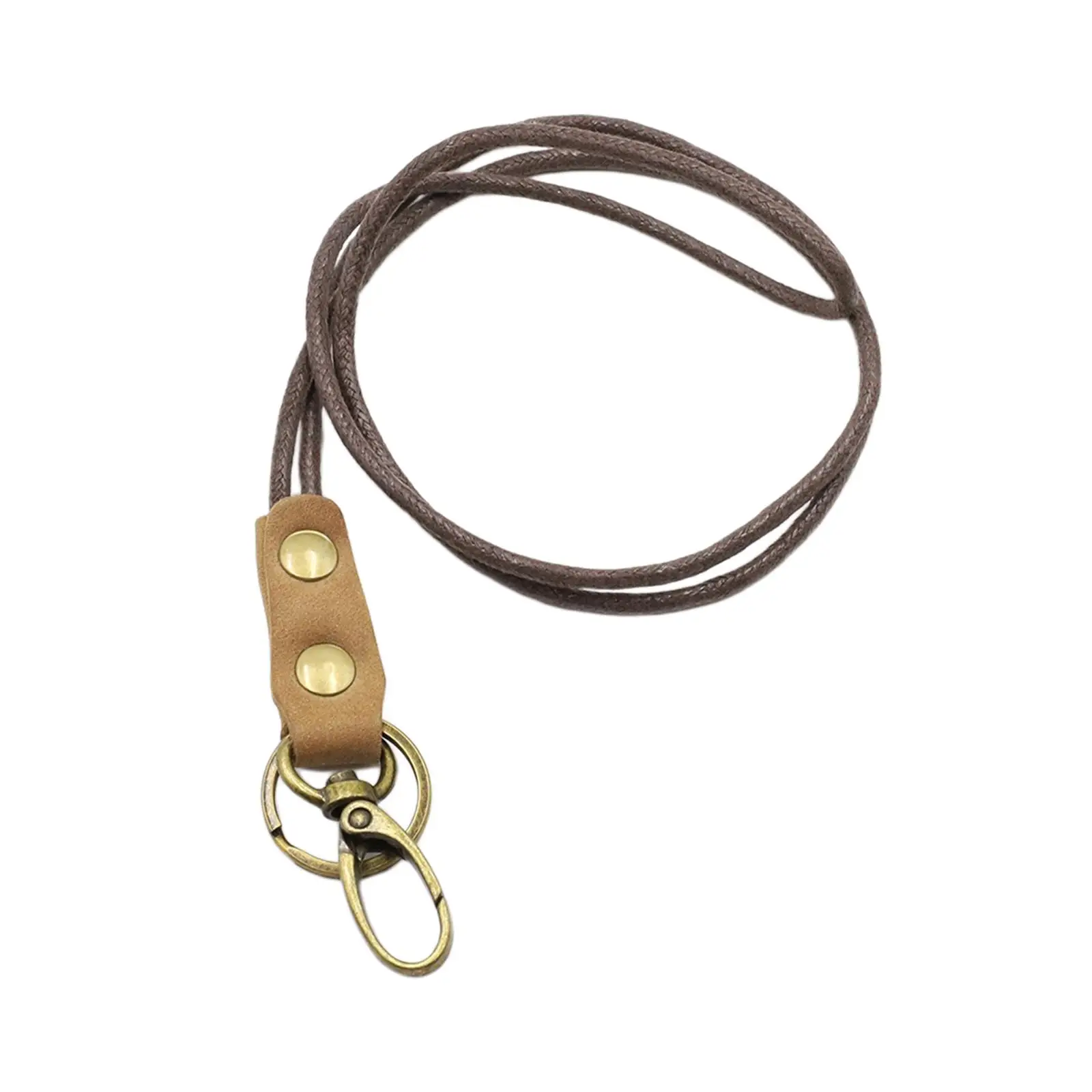 Office Lanyard, Leather Necklace Lanyard with Strong Clip and Keychain for Keys, ID Badge Holder, USB or Phone