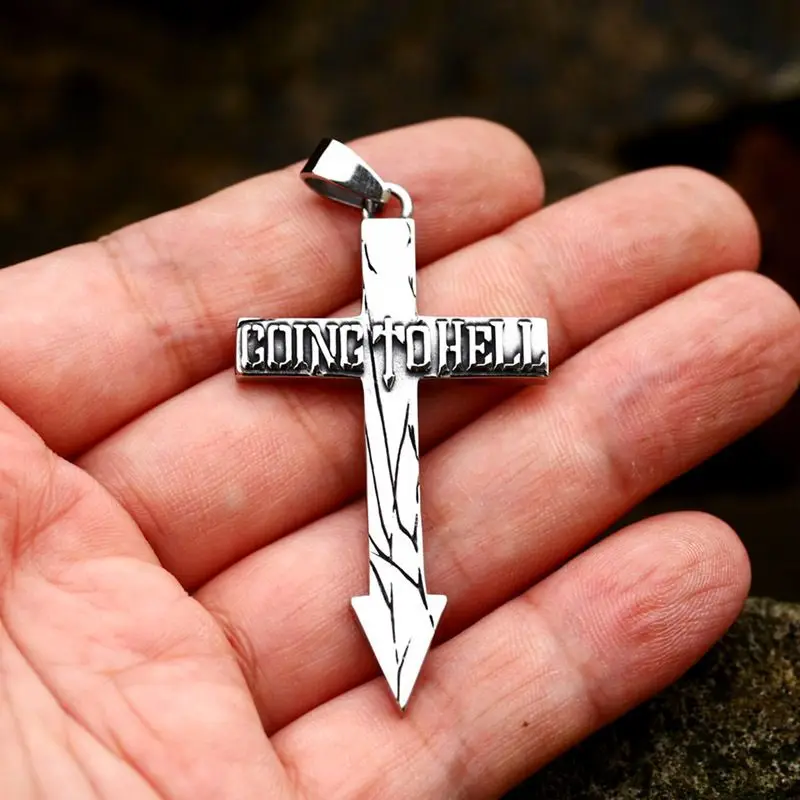 Outdoor Portable EDC Creative Vintage Stainless Steel Cross Pendant Tool