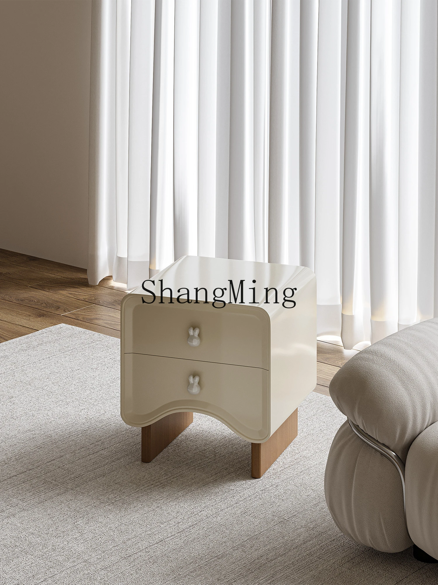 

CL simple modern curved bedside table small apartment bedroom storage bedside table small locker