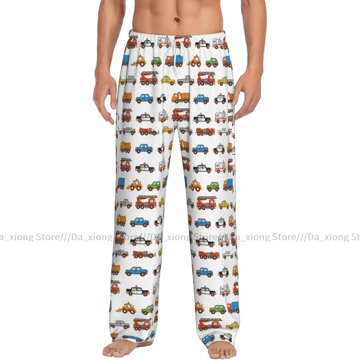 Men Sleep Bottoms Male Lounge Trousers Men\'s Cartoon Cars Pajama Pants