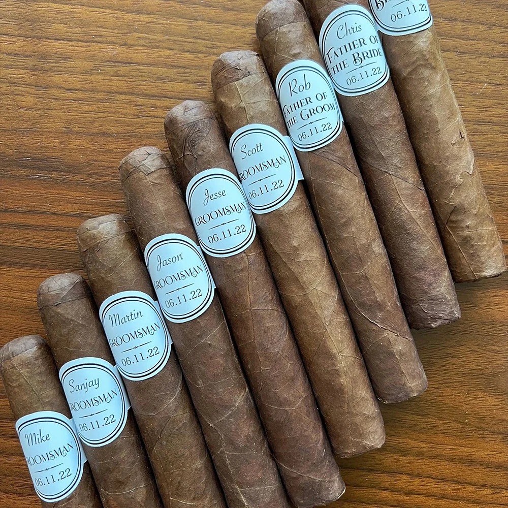 Personalized Custom Wedding Cigar Bands Sticker Wraps Cigar Labels Groomsmen Gift Father\'s Day Gift for Dads Wedding Favors