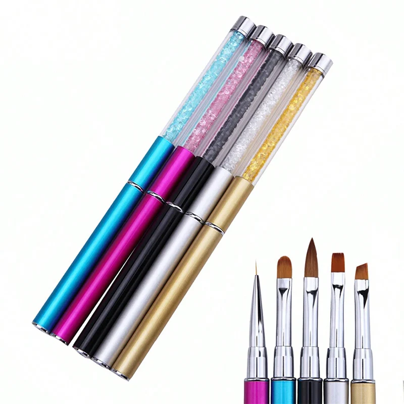 

Brushes for manicure Nail Art Tool Carving Pen Acrylic UV Gel nails Extension Liner Grids Flower DIY Design Drawing Liner Brush
