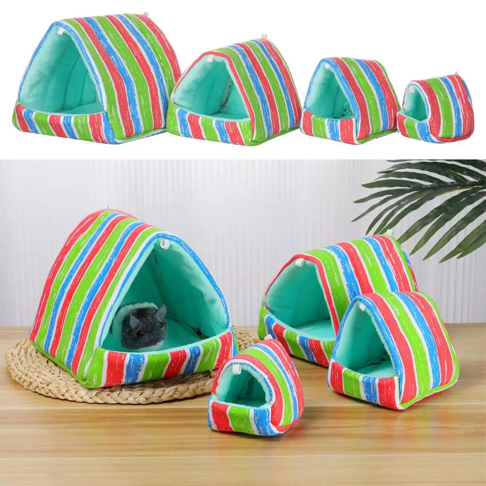 12 Designs Mini Animal Sleeping Bed Hamster Hammock Winter Warm Cotton Nest Hedgehog Squirrel Pet Hanging Cage House Cave