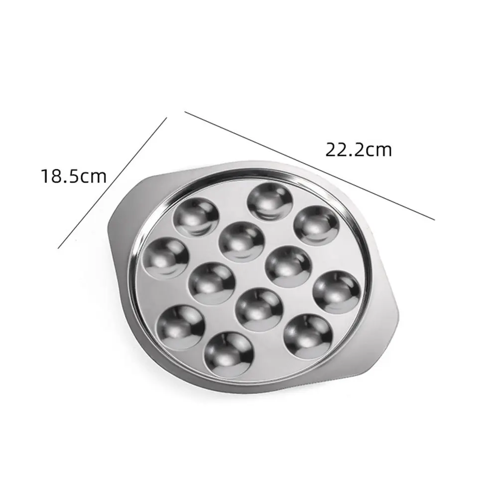 3pcs Stainless Steel Escargot Plate Set – Snail Tray for Oysters, Seafood, Fruit & Mini Cakes Serving