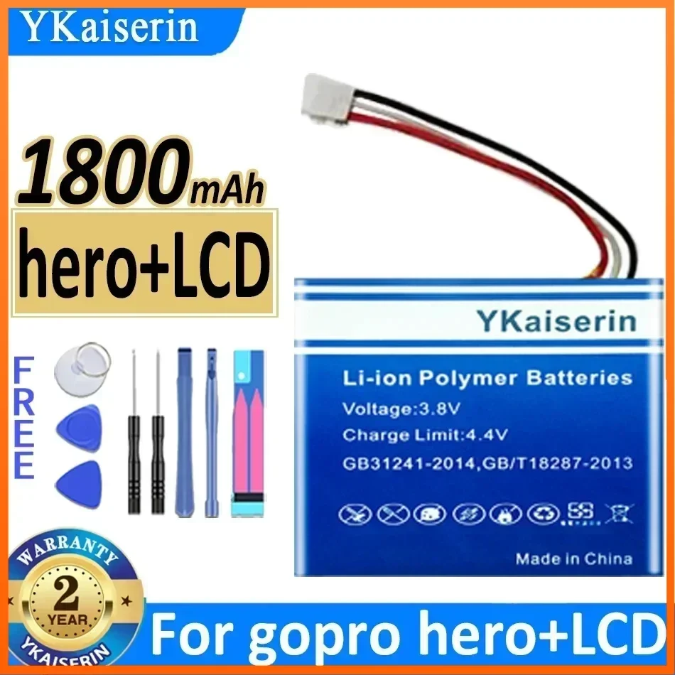 YKaiserin 1800mAh CHOHB-101 Battery for Gopro Hero + LCD Action Camera High Quality Batterie Bateria + Free Tool Track Code