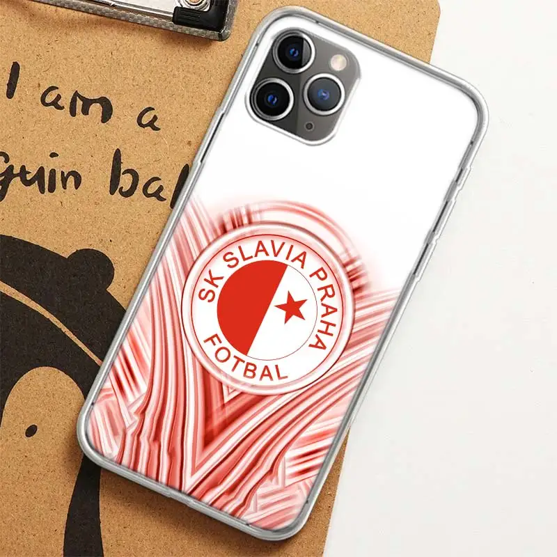 Sk Slavia Praha Czech Republic Case for iPhone 12 13 Mini 14 Plus 15 16 Pro Max 11 X XS Max Clear TPU Protective Phone