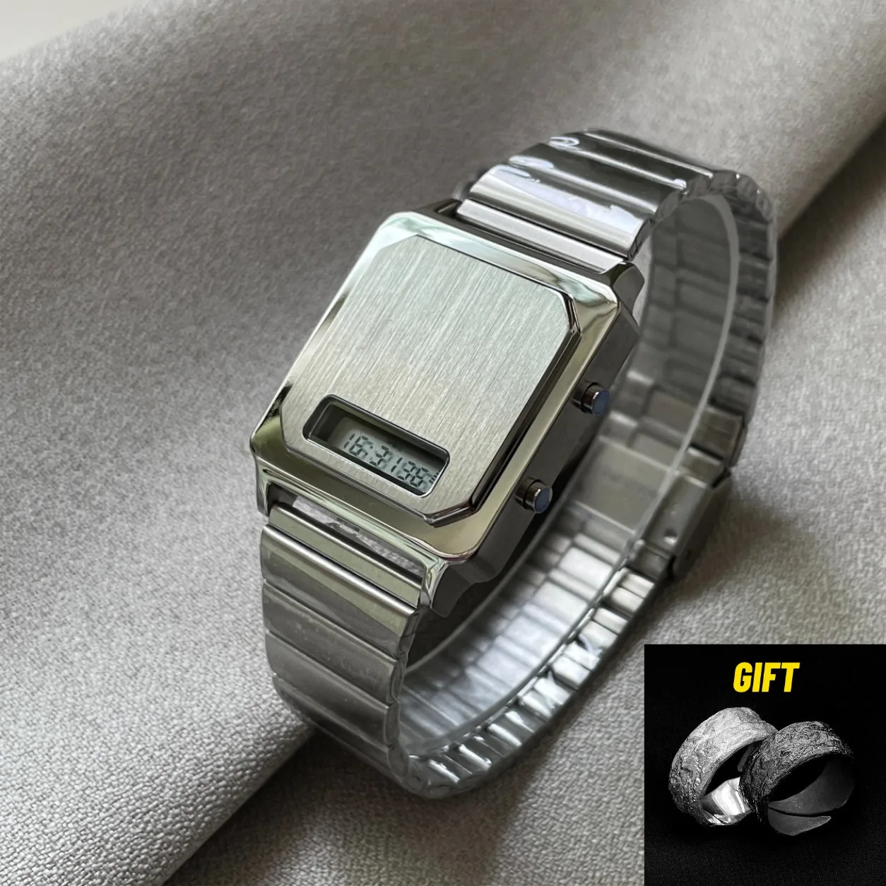 CILOA New Square Electronic Watch for Men Brand Genuine Simple High-End High-Quality Light Luxury Gift Waterproof