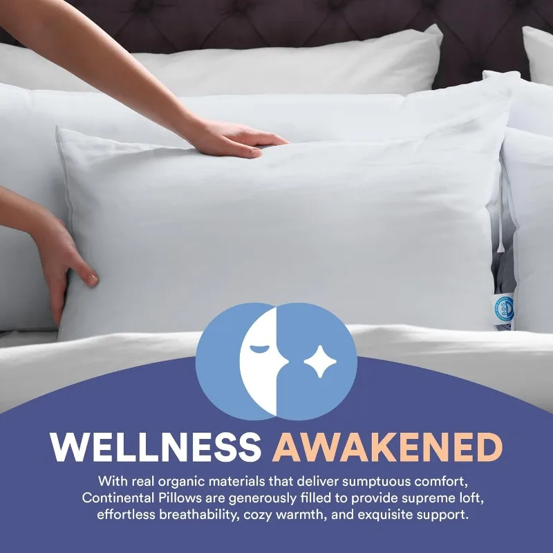 وسائد فاخرة 100% مقاس كينج مجموعة من 2 - عائلة صنع في نيويورك - وسائد سرير قابلة للتنفس للنوم والظهر والجانب والمعدة