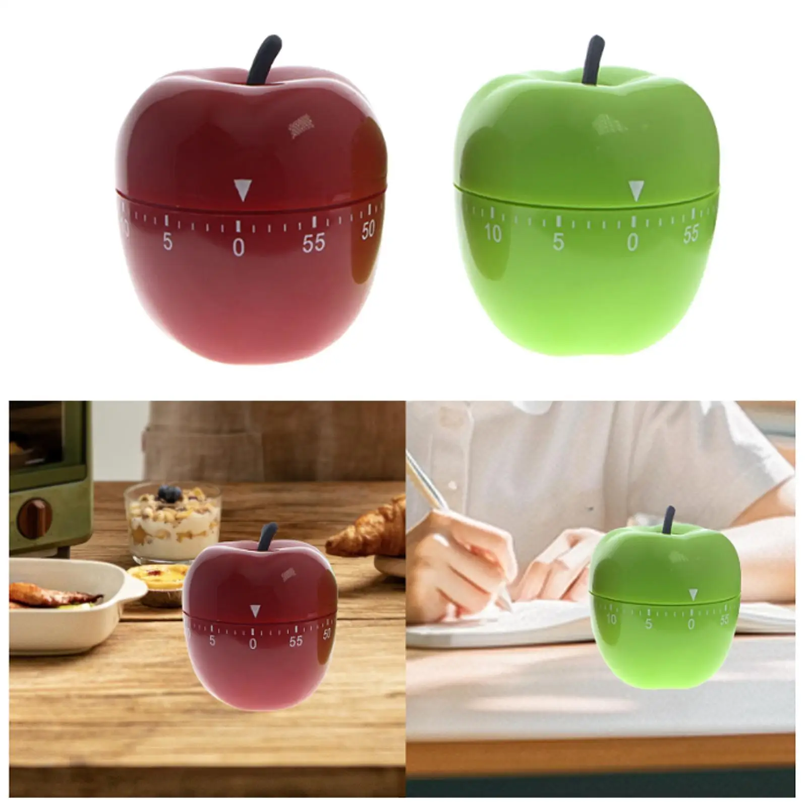 Cute Kitchen Timer Portable Loud Alarm Counters Reminder Mechanical Time Reminder for Cooking Baking Exercising Home Work