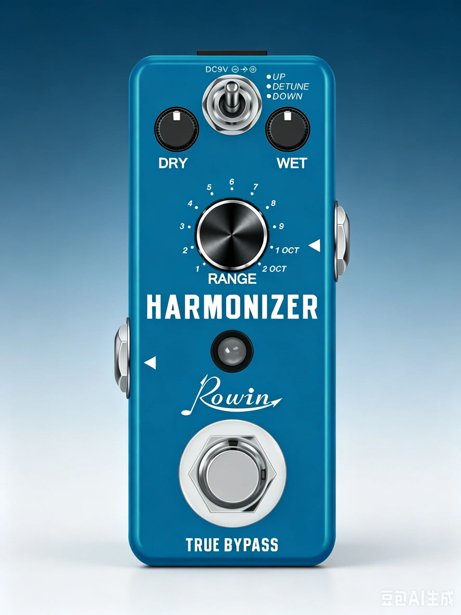 Rowin LEF-3807 Harmonizer Pedal, Polyphonic Pitch Shifter Detune Effect True Bypass Compact Metal Guitar Stompbox view 4