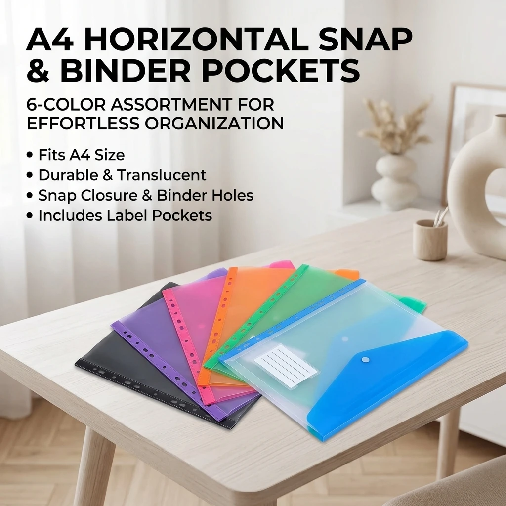 

A4 Sheet Protectors 11-Hole Transparent Folders Binder Pockets Student School Office Supplies Waterproof Document Storage