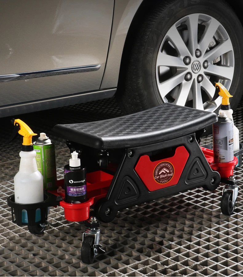 Multi-Function Creeper Chair Mechanic for Wax Polishing Projects Mobile Car Beauty Construction Stool Car Wash Auxiliary Tool