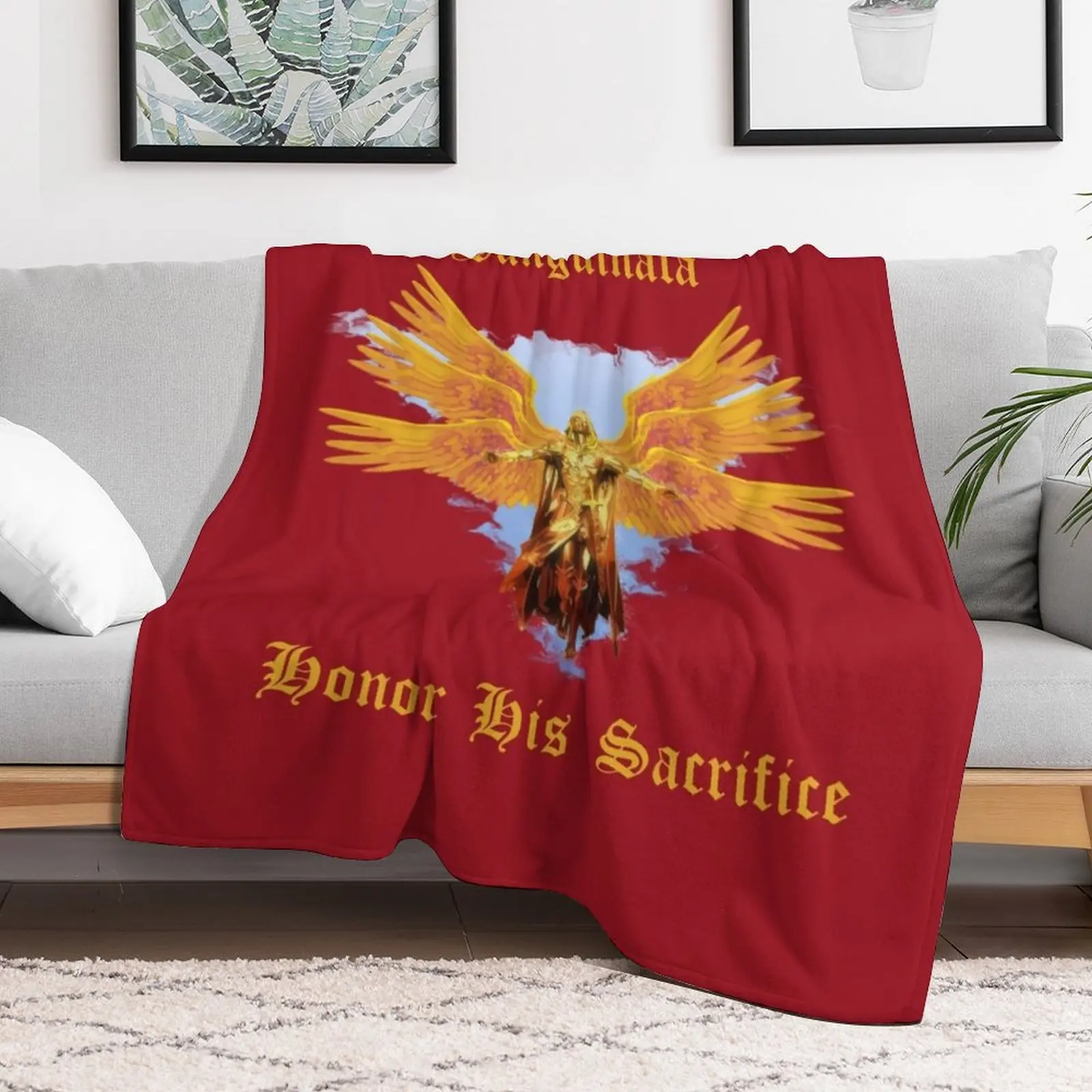 Sanguinala - Honor His Sacrifice Throw Blanket Bed Picnic Blankets #2