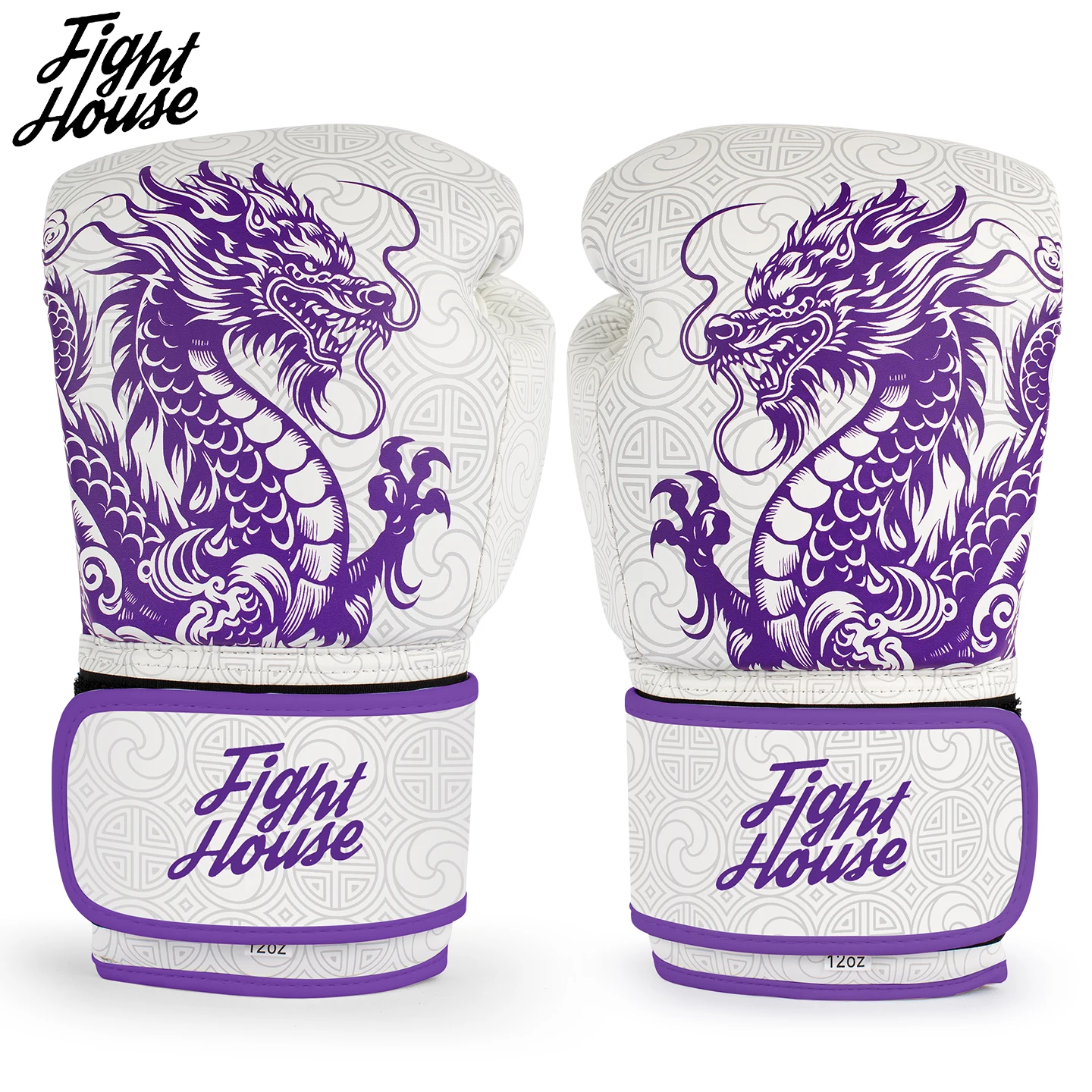 

Fight House Dragon print boxing gloves, super strong Velcro, durable 10 12 14OZ boxing training gloves, Muay Thai gloves