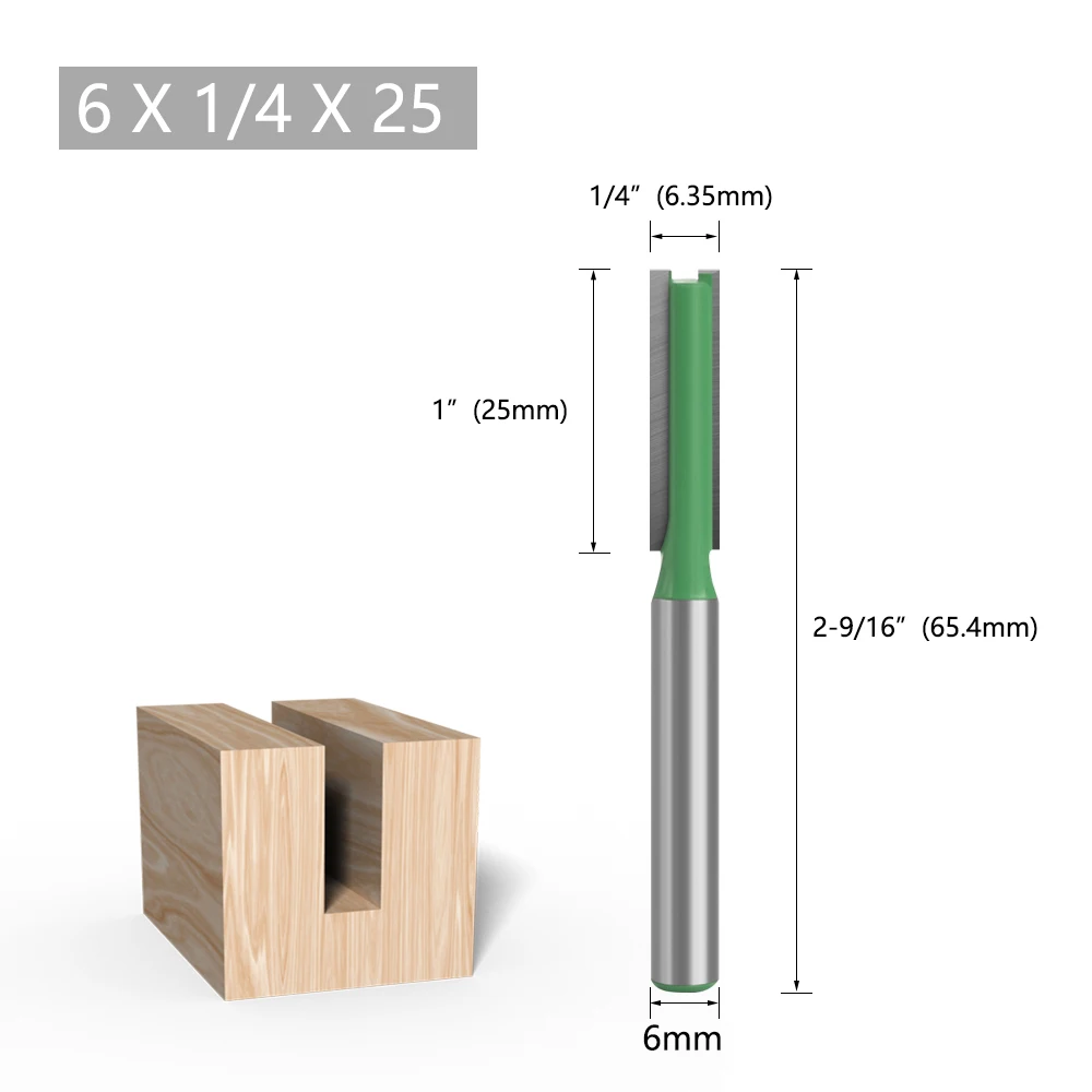 LAVIE Fräser 6mm 1/4 Schaft Hartmetall Gerade für Holznutfräsen für DIY & Professionelle Holzbearbeitung – Detail 5