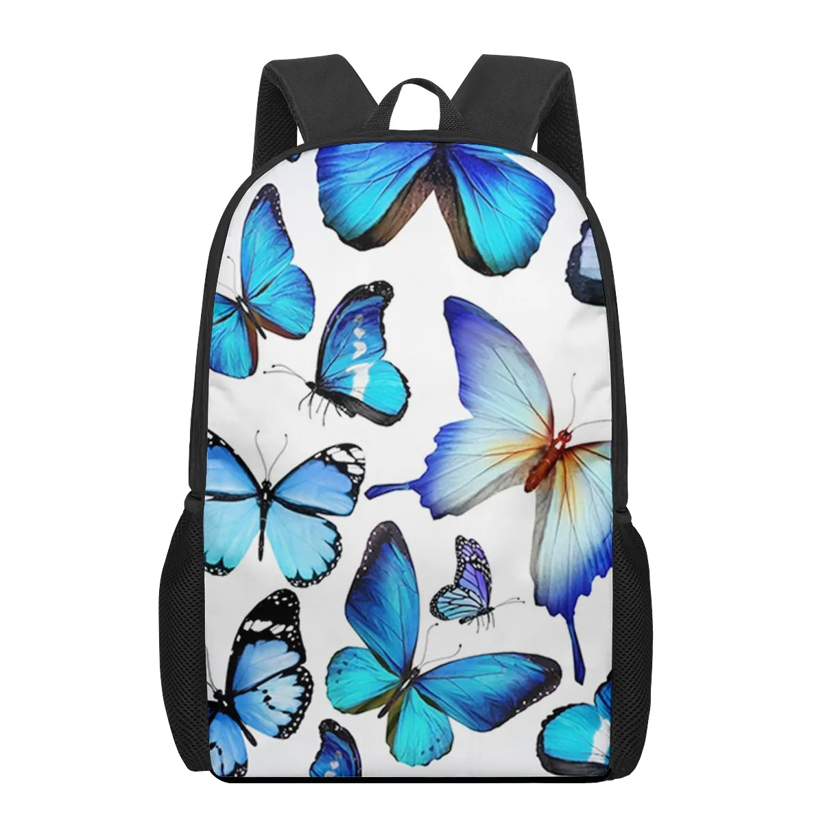 Butterfly Blue Painting Watercolor School Bags for Boys Girls 3D Print School Backpacks Kids Bag Kindergarten Backpack Men Child