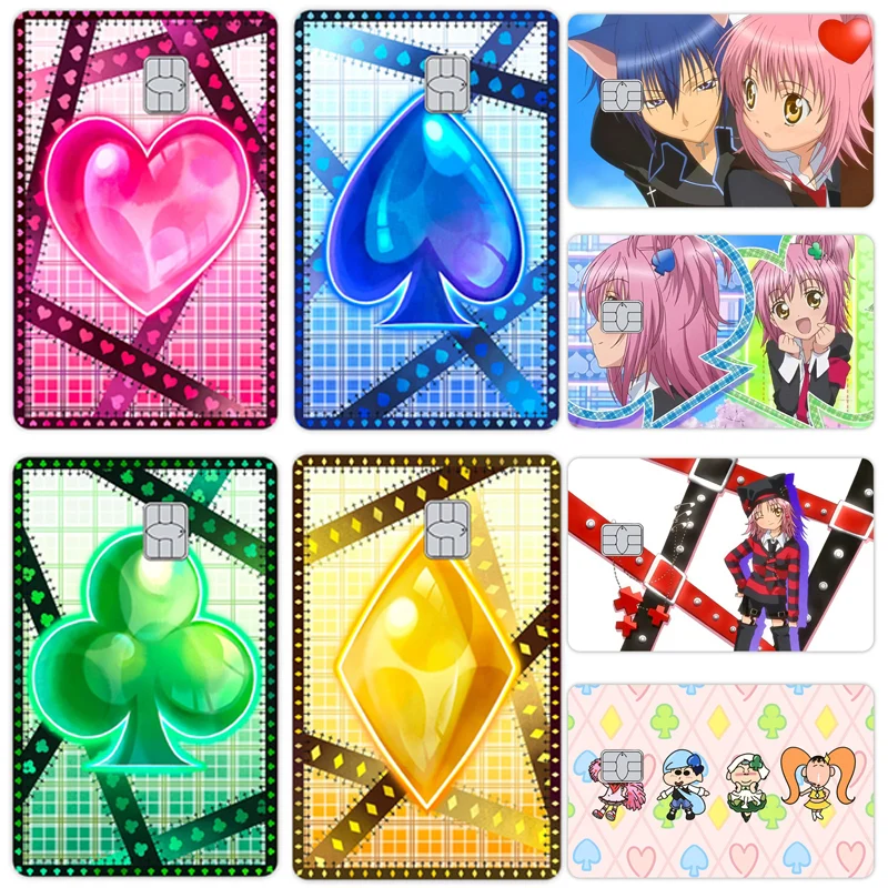 Anime Cartoon Shugo Chara Hinamori Amu Credit Card Skin Stickers for VISA Bank Card Transportation Cover Case Sticker Girls Gift