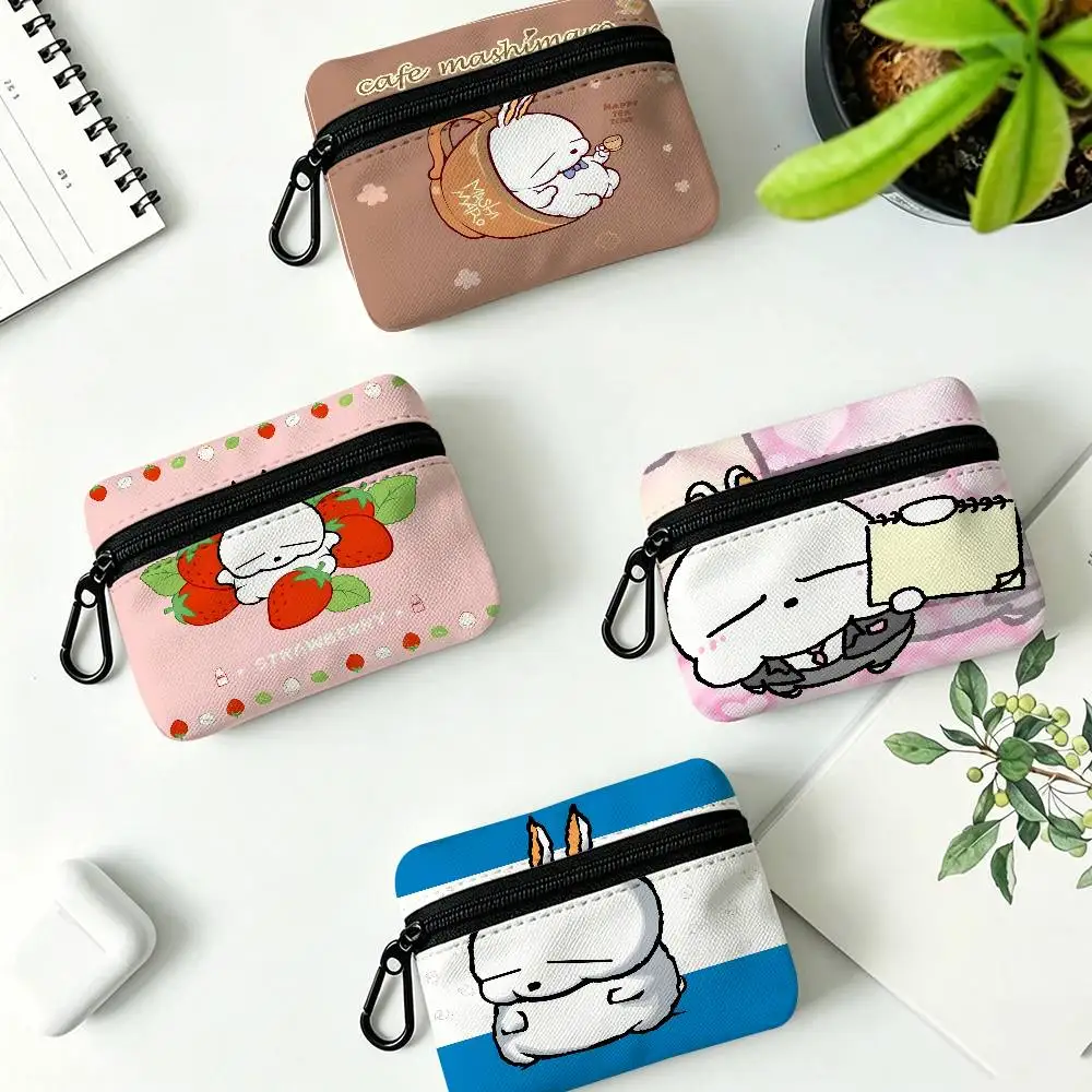 Classic Mascot M-MashiMaroS Lightweight Oxford Fabric Coin Purse Carabiner Hook Design Mini Card Key Organizer Bag