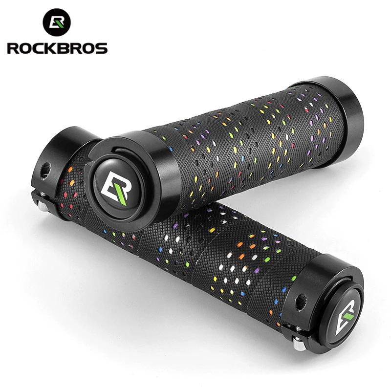 ROCKBROS Mtb Grips PU Bicycle Handlebar Grips Comfortable Anti-slip Bicycle Grips Mountain Road Bike Parts Cycling Accessories