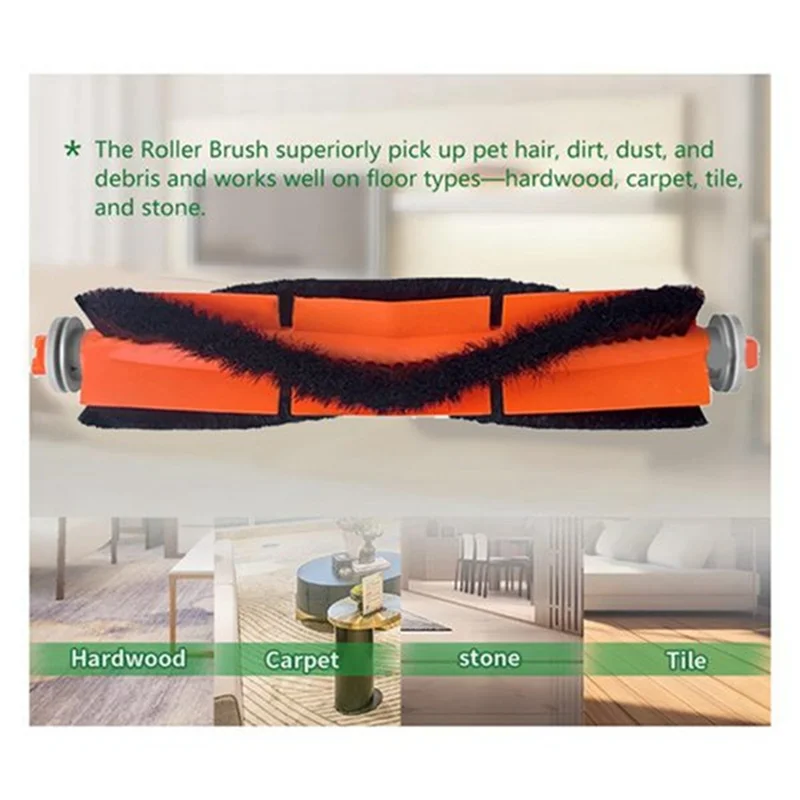 【Berserk】For  Homerun Serie 7000 XU7100/01 XU7100/02 Karcher RCV 5 Replacement Parts Main Side Brush Mop Cloth Accessorie