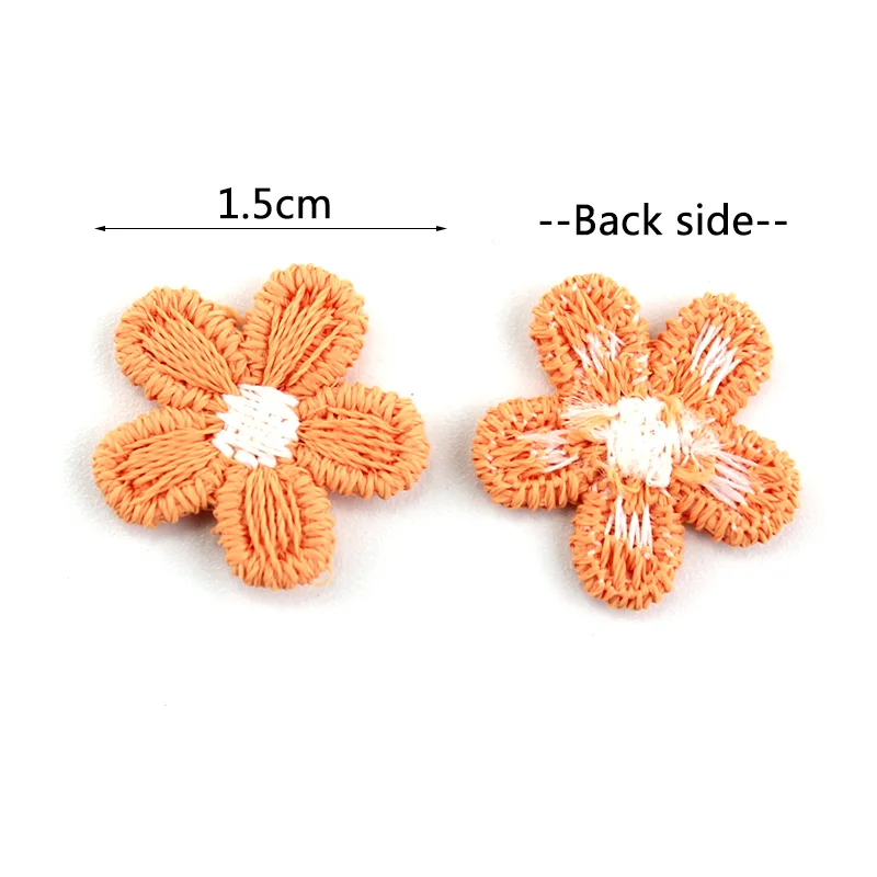 80Pcs 1.5cm Small Cute Woolen Five Petal Flower Appliques For DIY Headwear Hairpin Crafts Decoration Clothing Patch Accessories