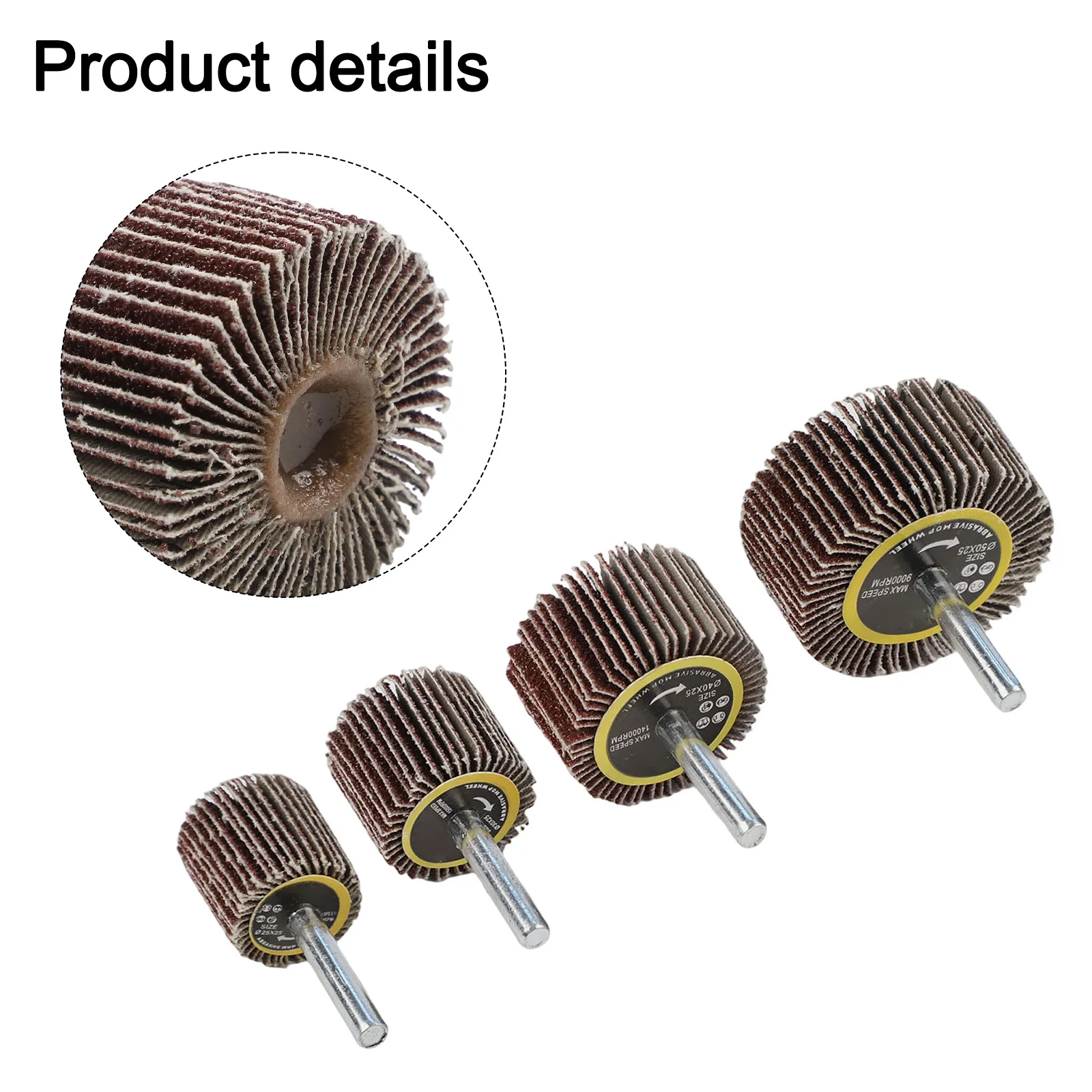 4PCS 25/30/40/50mm 80 Grit Sanding Flap Disc Grinding Wheel Polishing Grinding Rotary Tool Electric Grinder Power Polishing Tool