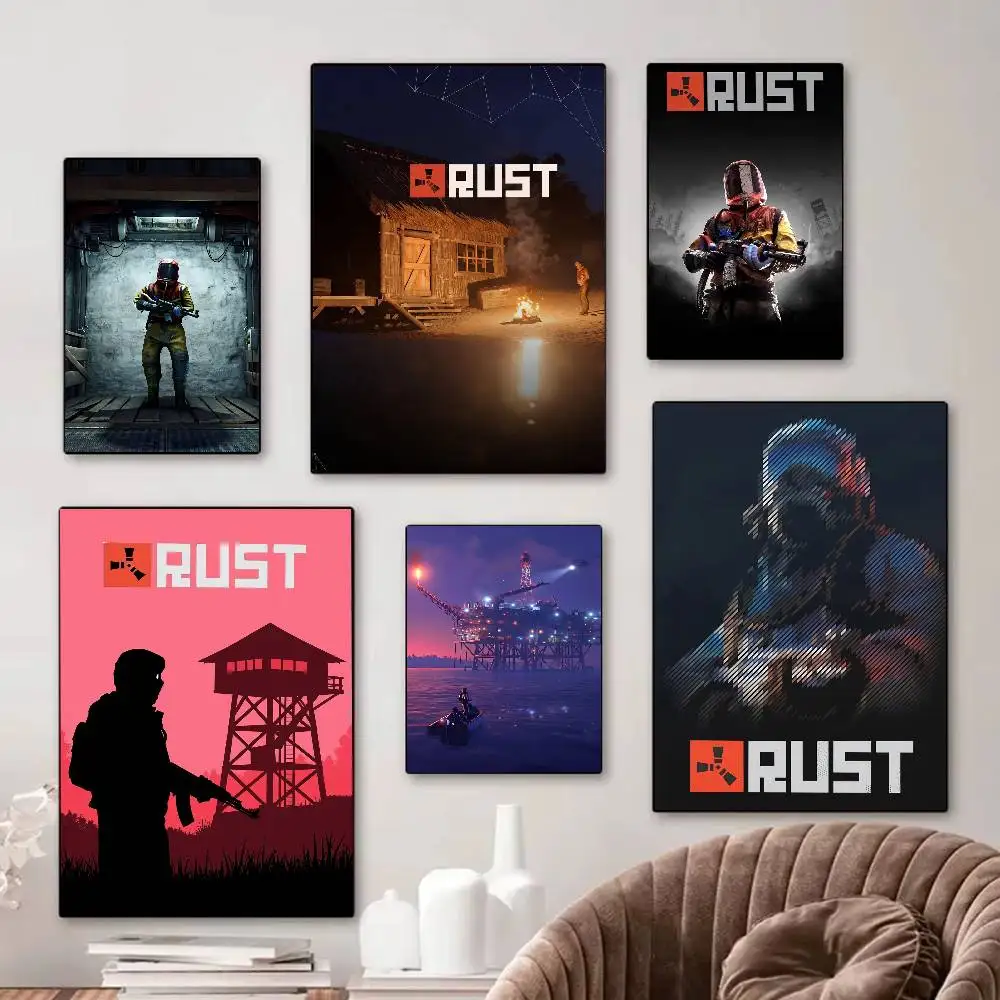 R-Rusts Survival Game Self-adhesive Art Poster Retro Kraft P