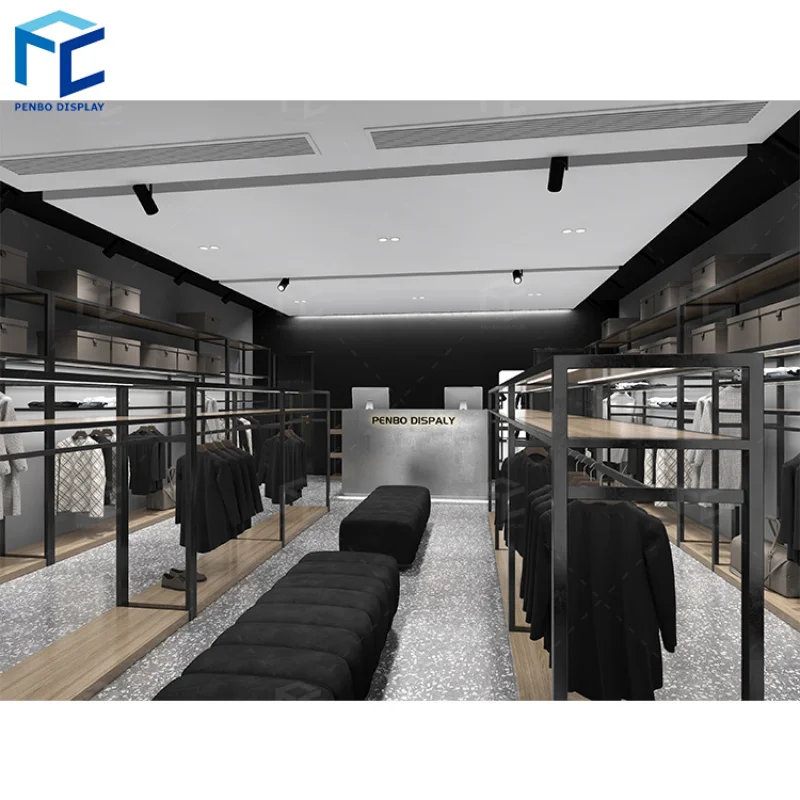 

2025customized.Factory Made Clothing Store Factory Made Clothing Retail Garment Display Racks Customized Women Boutique Clothing