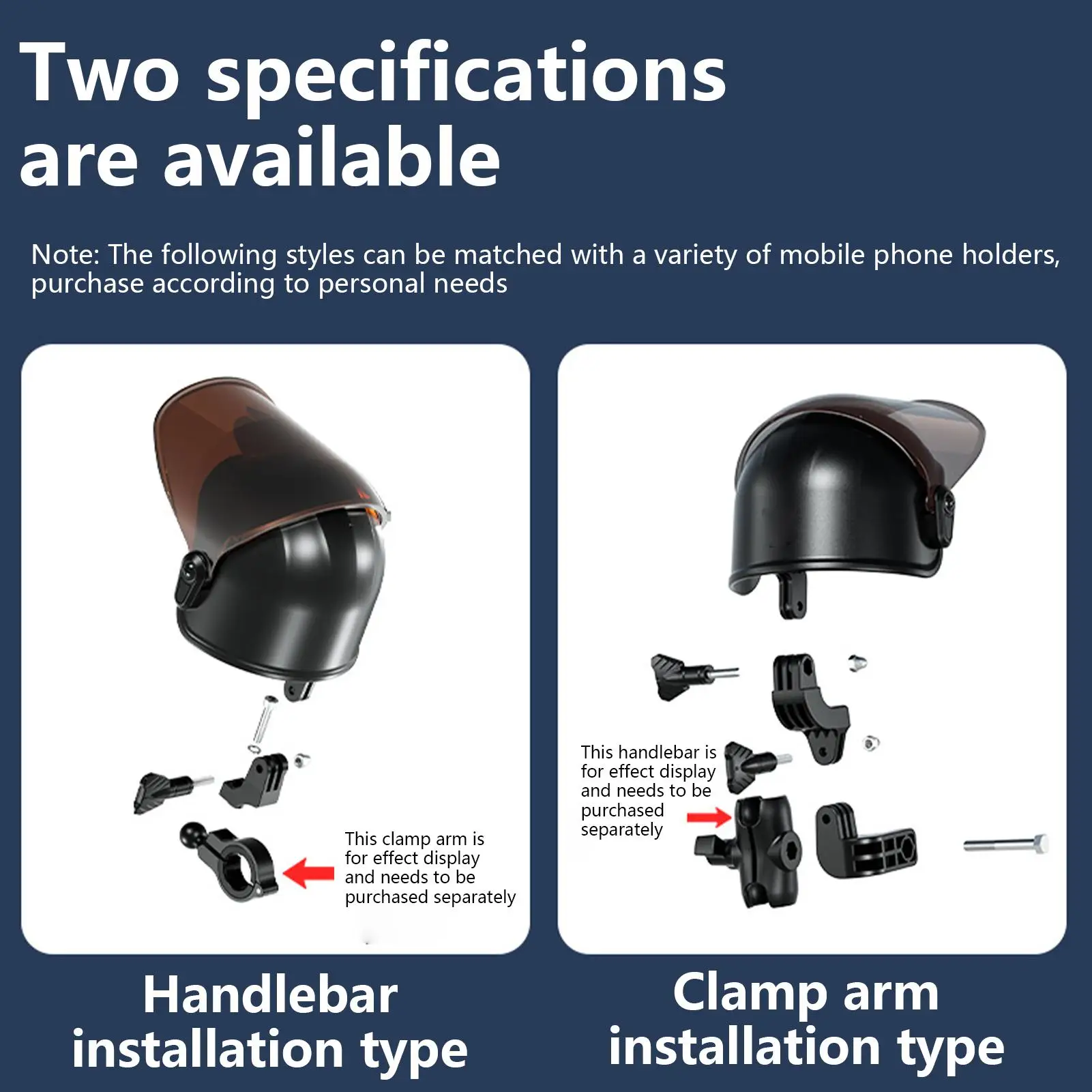 Cycling Phone Holder Sunshade Phone Top Mount Sunshade for Motorcycle Cycling Keeps out Rain Increase Cycling Safety Phone ﻿ view 5