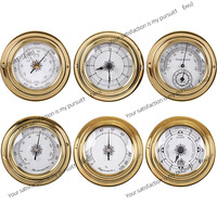 98Mm copper shell zirconium plated marine barometer thermometer hygrometer clock, weather station four-piece mechanical movement
