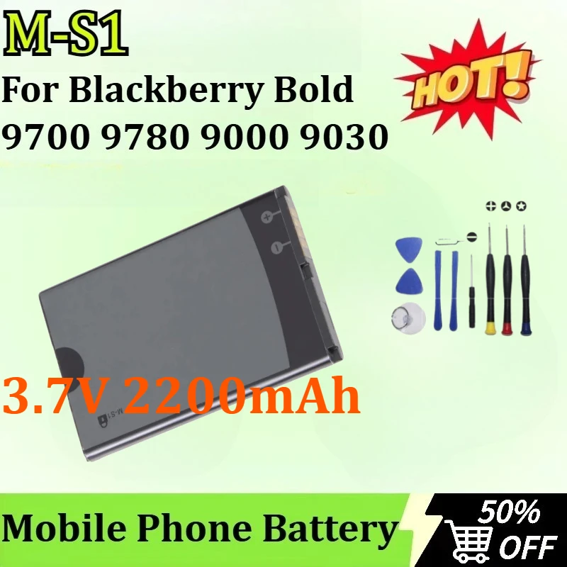 

New 3.7V 2200mAh M-S1 Mobile Phone Battery for Niagara 9630 BAT-14392-001 for Blackberry Bold 9700 9780 9000 9030 + Free Tools