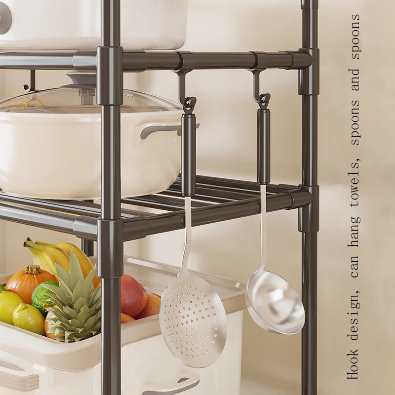 6-Story Kitchen Storage Rack, Floor Standing, 360 ° Rotating Storage Rack, Household Microwave Oven, Pot Rack, Storage Table - view 3