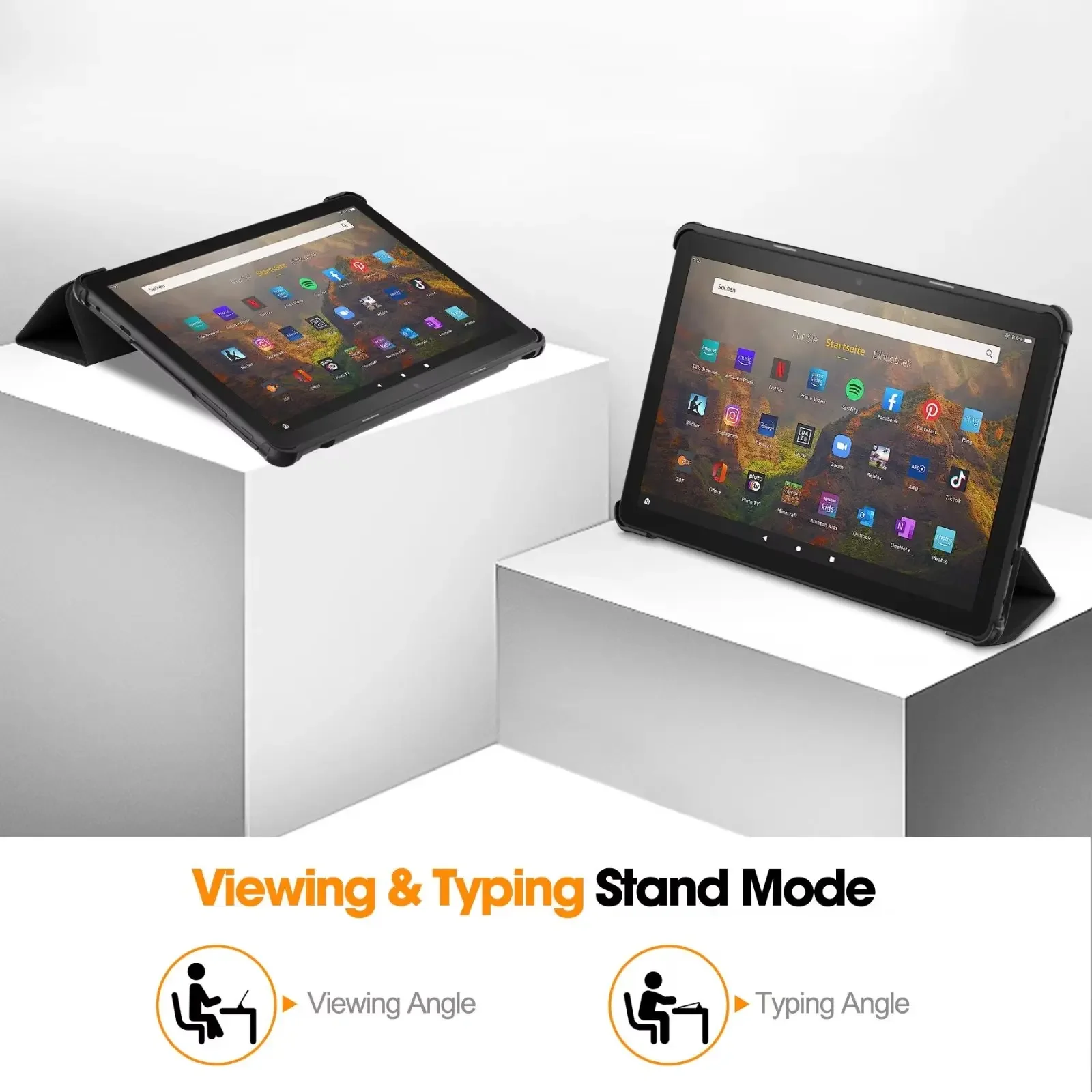 Case for Amazon Fire HD 10 (2023) 10 inch Tri-Folding Stand Smart Leather Tablet Cover For Fire HD 10 2023 Anti-drop Case