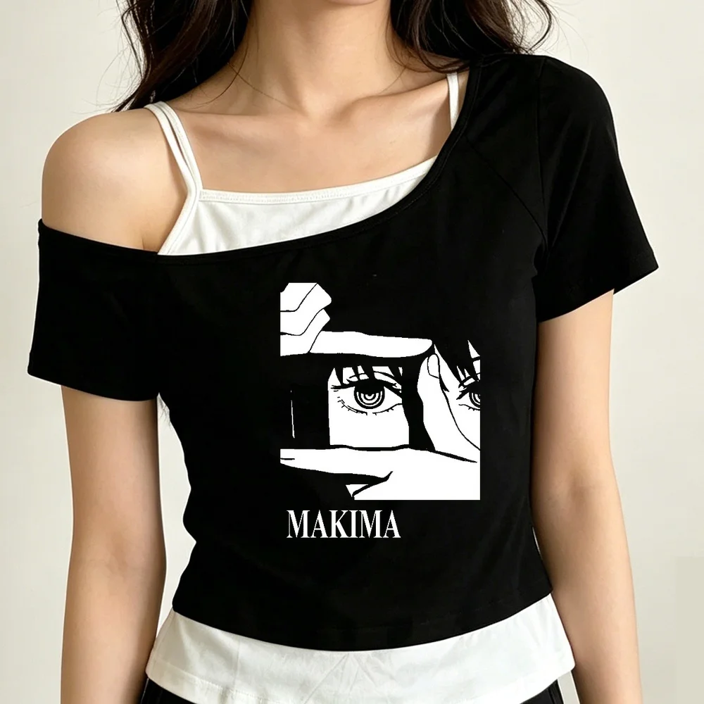 Chainsaw Man crop top female cheap korean fashion funny graphic alternative  t-shirt japan japanese gothic graphic