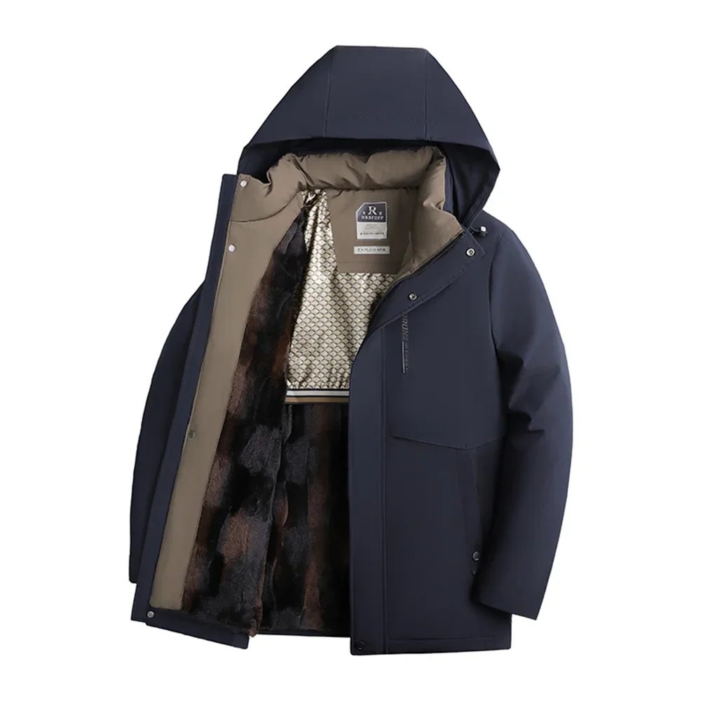 2025 الشتاء الرجال الصوف اصطف يندبروف سترة معاطف رشاقته الدافئة القطن وسادات مبطنة الرجال الشتاء سترات زائد المخملية معطف جلد #5