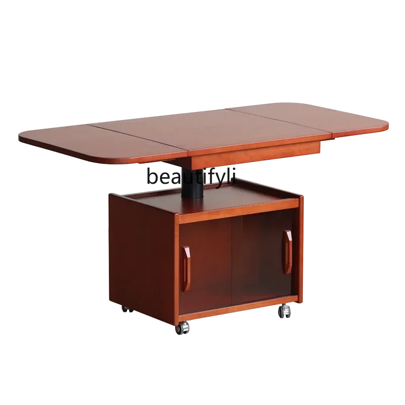 

A57 A57 Nordic solid wood coffee table movable folding lift living room creative sofa side table