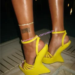 Twist Strange Style Heels Sandals Sexy Narrow Band Round Toe Buckle Strap Ankle Band Shoes Candy Color Sweet Hotties Shoes