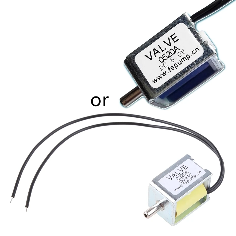 Mini solenoide electromagnético para válvula DC6V/12V, Control electrónico escape para válvula normalmente abierta,
