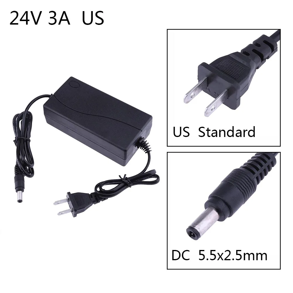 

24 В 3 А адаптер питания переменного тока в постоянный преобразователь защиты от короткого замыкания адаптер питания для светодиодного ремня