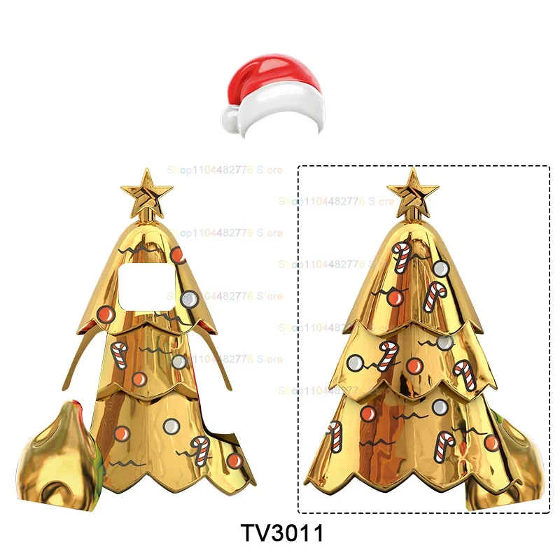 Modelos de natal mini blocos de construção figuras de ação acessórios personagens meninos meninas brinquedos para crianças presentes aniversário