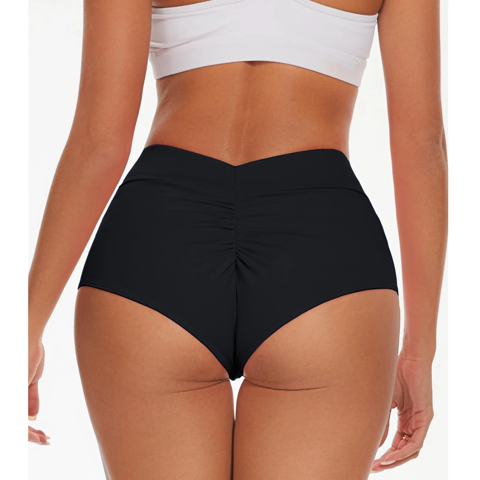 Basic High Waist Tight Yoga Shorts for Women Scrunch Gym Workout Dance Butt Lifting Rave Pants Summer Beach Swimming Trunks image 5