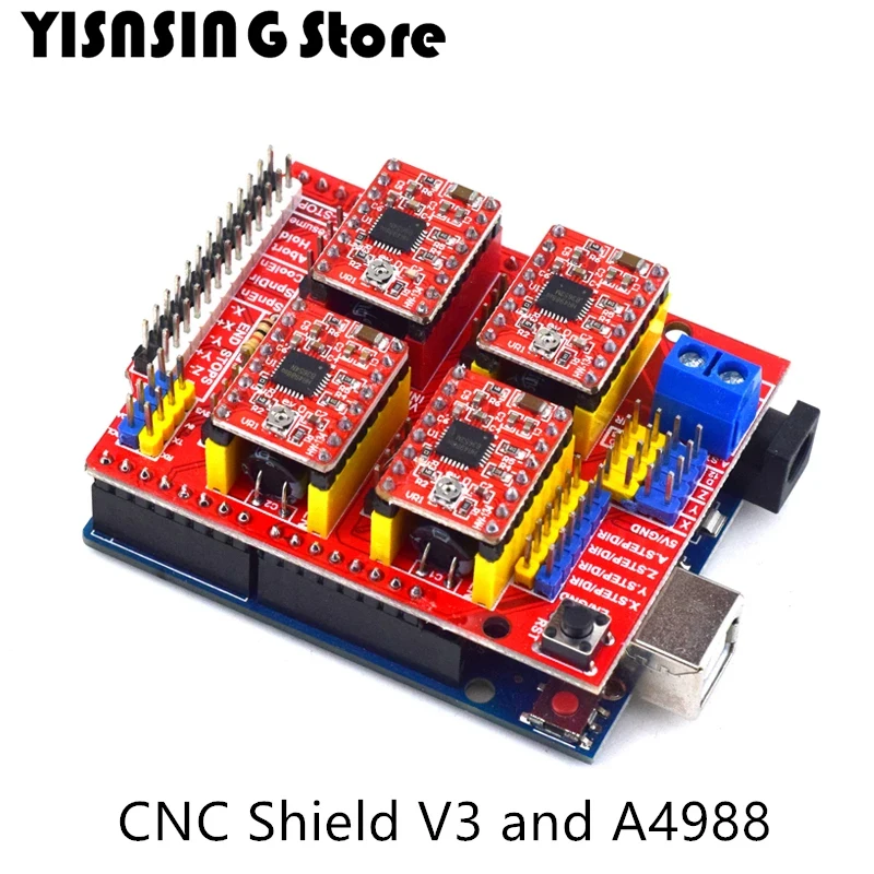 New CNC Shield V4 shield v3 Engraving Machine / 3D Printer / A4988 Driver Expansion Board for arduino Diy Kit