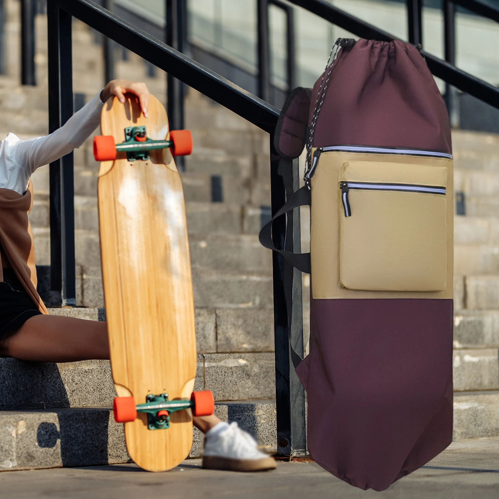 

Large Capacity Skateboard Backpack Waterproof Oxford Cloth Longboard Bag Adjustable Straps for Outdoor Sports Travel