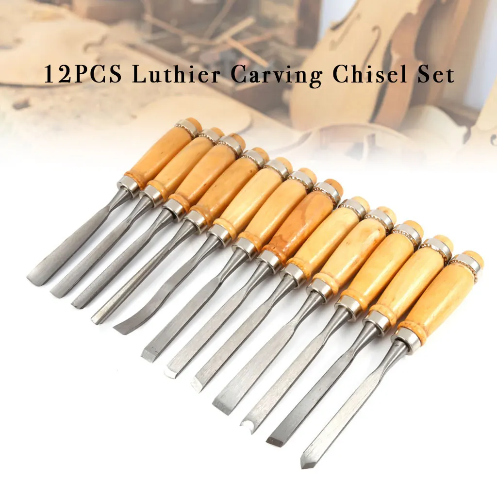 12PCS High Quality Knife Woodworking Tools Violin Maker Tool Cutter Knives Luthier Chisel  Steel Guitar tools