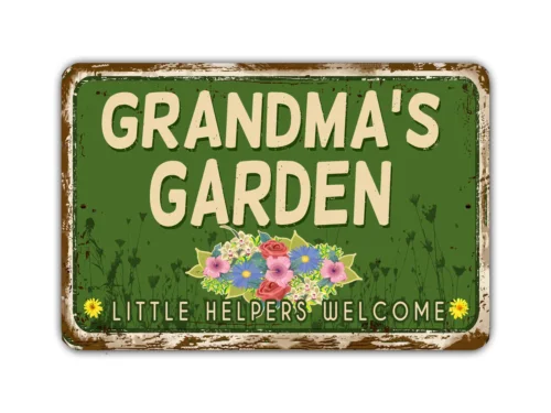 Grandma's Garden Sign Little Helpers Welcome Vintage Style