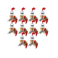10pcs Middle Ages Rome Golden Knight Hawk Castle king knights compatible Blue lion Building Block Dragon knight