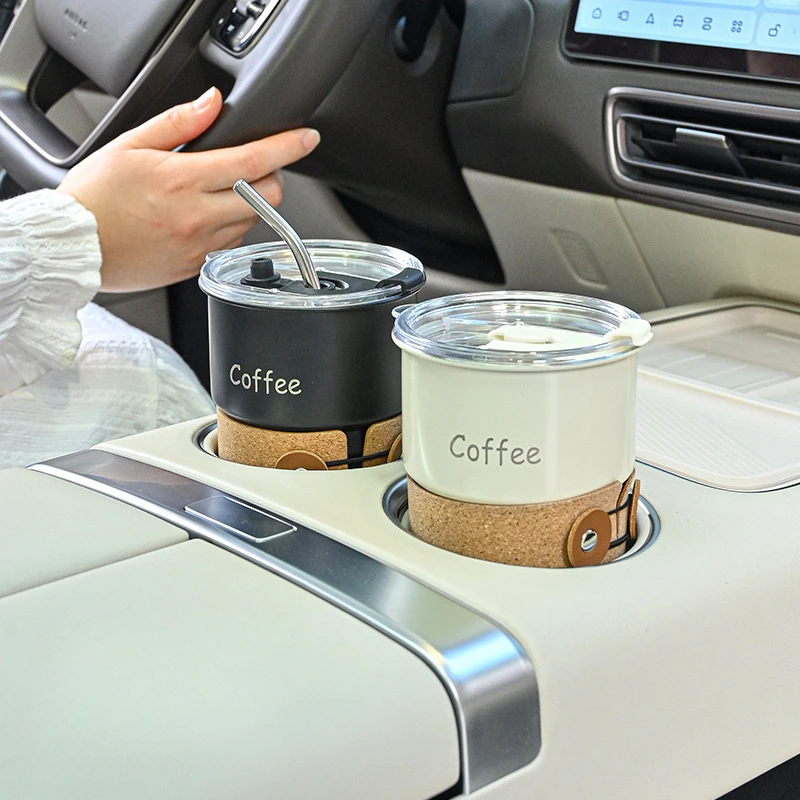 

420ml Stainless Steel Travel Mug with Lid & Straw Heat Resistant Car Cup for Hot/Cold Coffee Leakproof Portable Tumbler