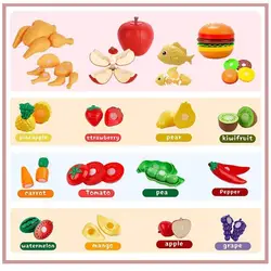 Food Toy Fruit Vegetable Seafood Pizza Hamber Cutting Toys Educational For Baby Gift Kids Toy
