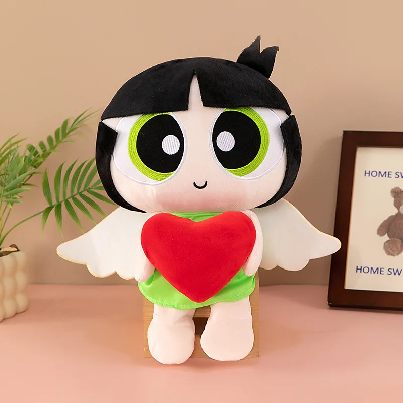 Anime Powerpuff Girls pluszowa poduszka figurka z kreskówki lalki dla dziewczynek wypchana poduszka kolekcja hobby prezenty urodzinowe dla dzieci