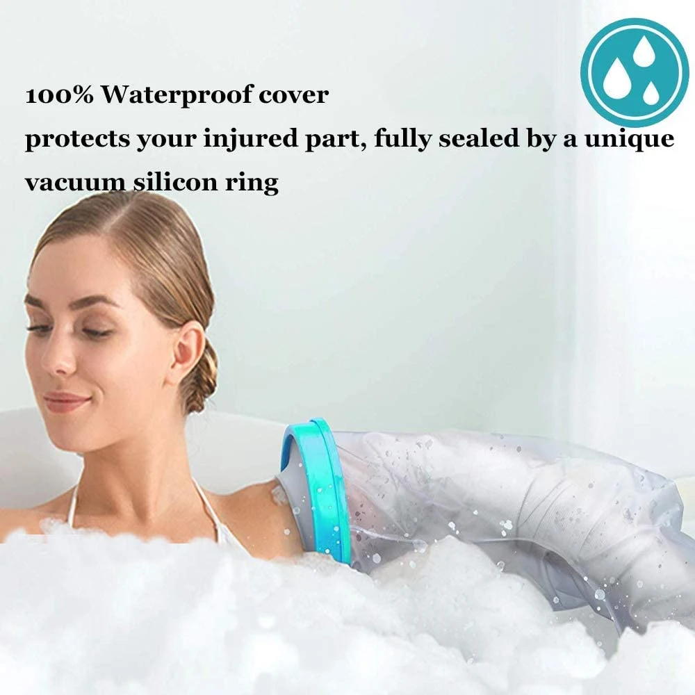 TIKE Waterproof Adults Kids Leg Foot Arm Hand Shower Cover for Shower, Watertight Seal Keep Wound and Bandage Dry 100% Reusable